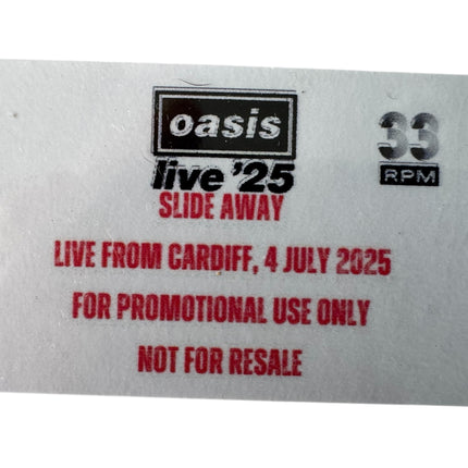 Oasis - Slide Away Live From Cardiff 2025 Promo 7” Vinyl Record