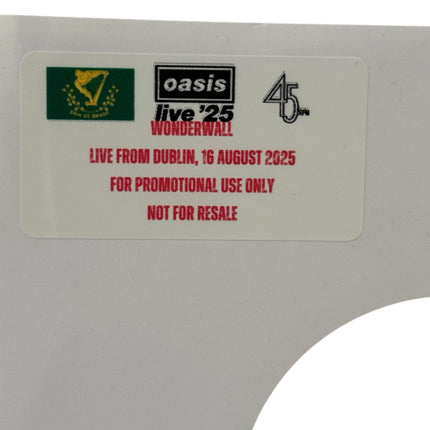 Oasis - Wonderwall Live From Dublin 2025 Promo 7” Vinyl Record