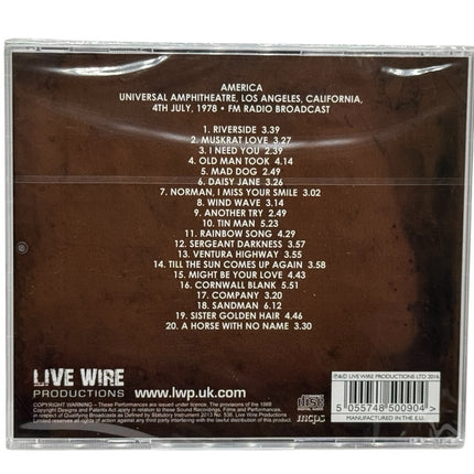 America - Live In Los Angeles 1978 CD
